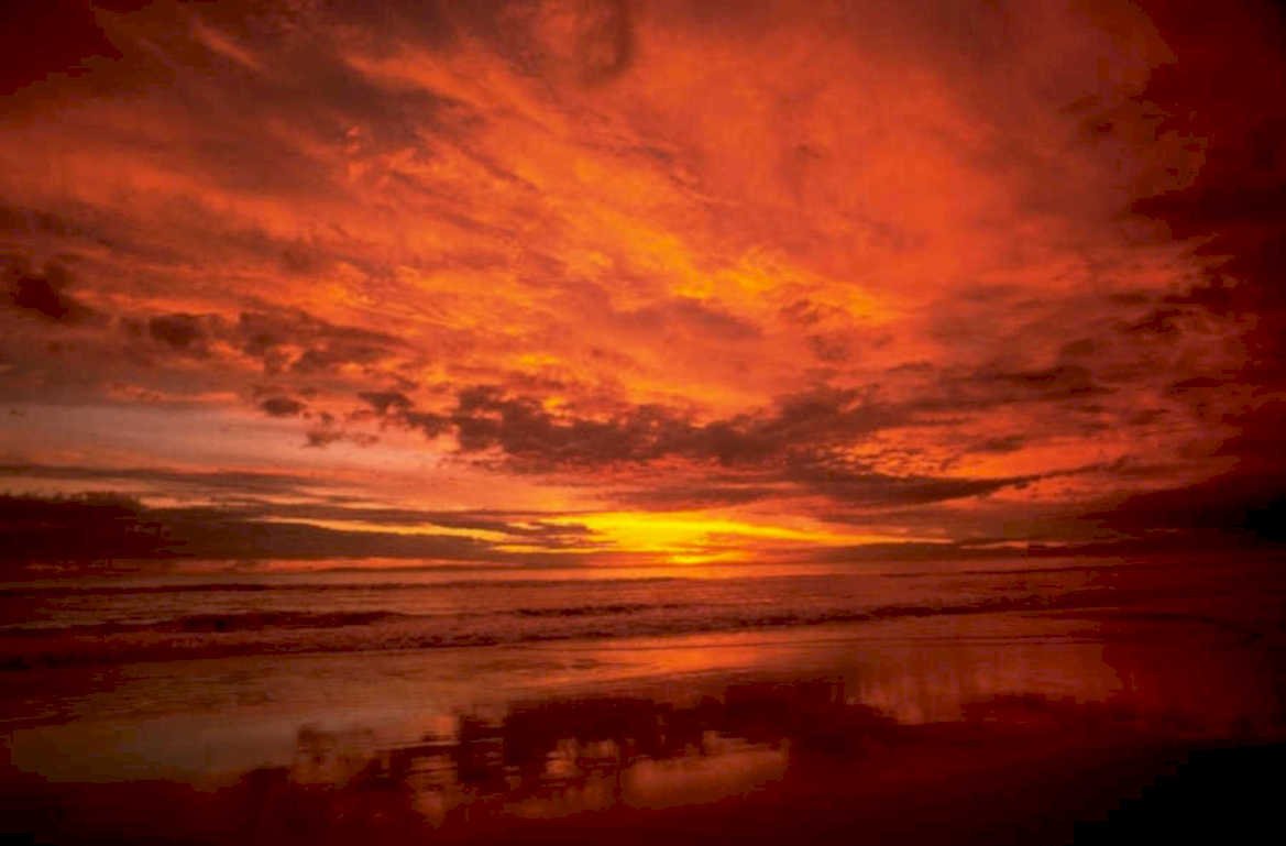 sunset ocean waves 1 1980s 1990s A4 Photo Print