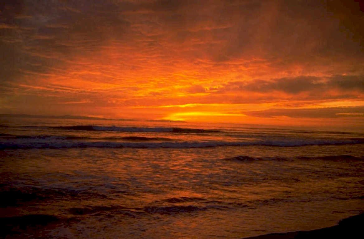 sunset ocean waves 2 1980s 1990s A4 Photo Print