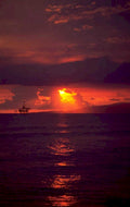 sunset oil rig 1 1980s 1990s A4 Photo Print