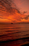 sunset oil rig 2 1980s 1990s A4 Photo Print