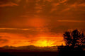 sunset orange mountains 1980s 1990s A4 Photo Print