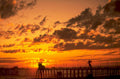 sunset pier longbeach 1 1980s 1990s A4 Photo Print