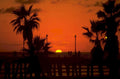 sunset pier palms 1980s 1990s A4 Photo Print
