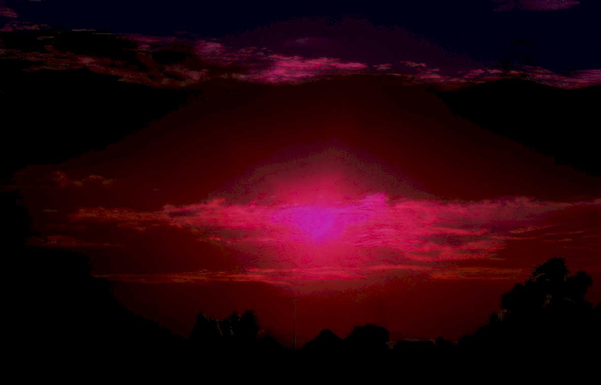 sunset pink sky Vintage A4 Photo Print