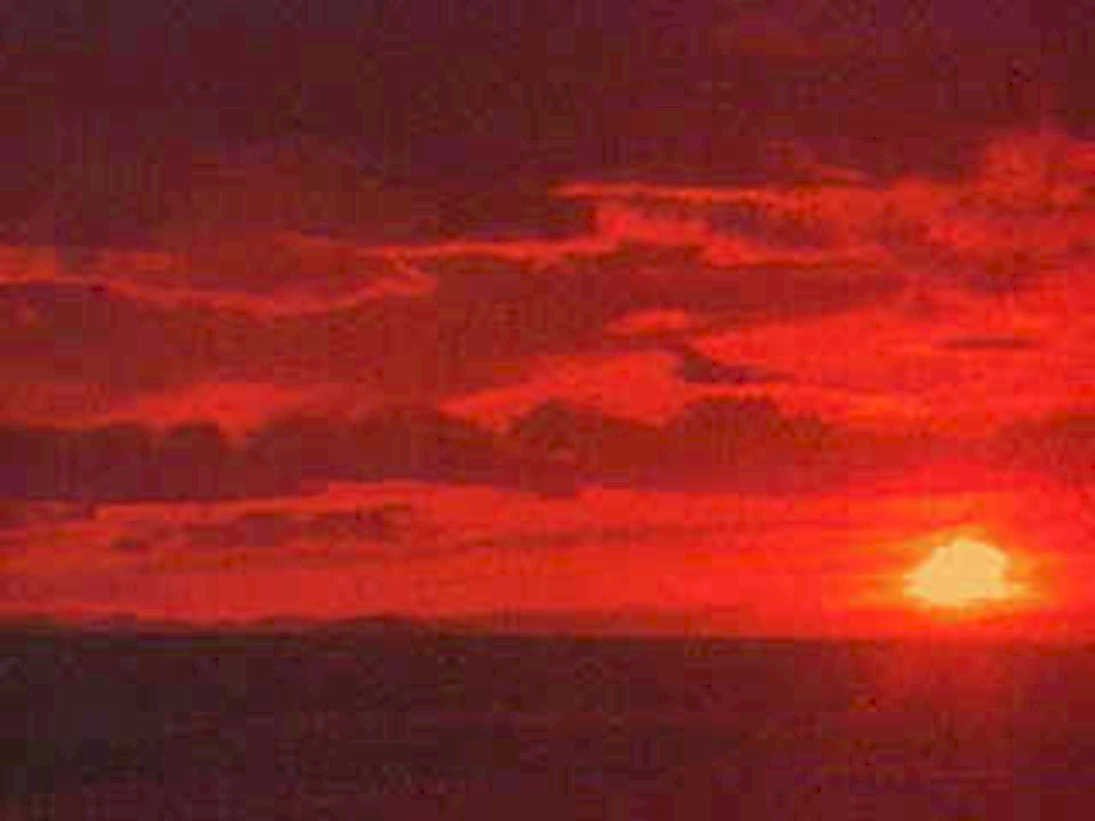 sunset red sky1980s 1990s A4 Photo Print