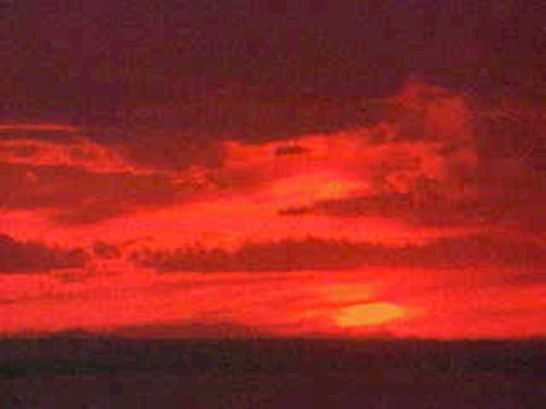 sunset redsky twilight1980s 1990s A4 Photo Print