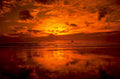 sunset reflection beach 2 1980s 1990s A4 Photo Print