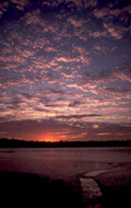 sunset reflection coastal 1980s 1990s A4 Photo Print