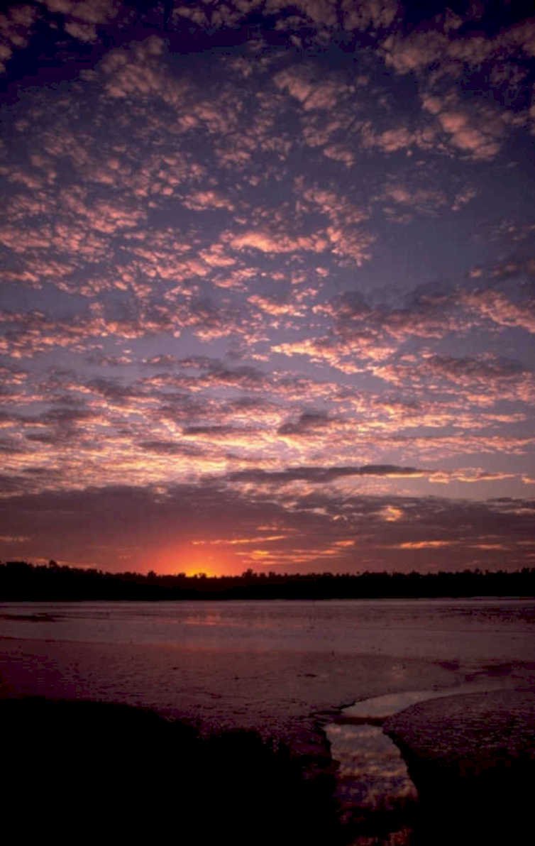 sunset reflection coastal 1980s 1990s A4 Photo Print