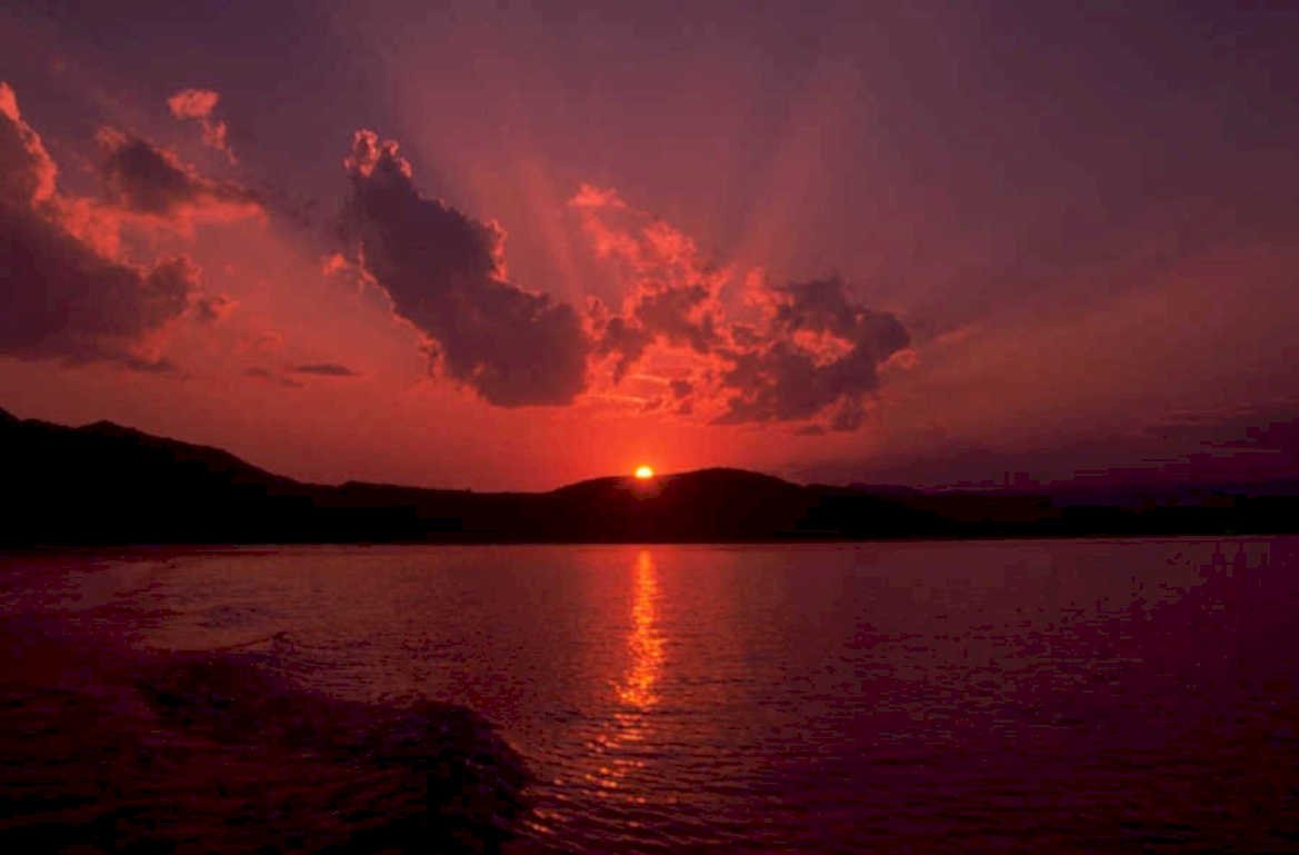 sunset reflection lake 2 1980s 1990s A4 Photo Print 42