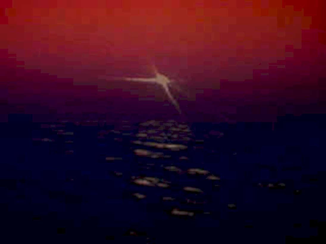sunset reflection ocean 21980s 1990s A4 Photo Print