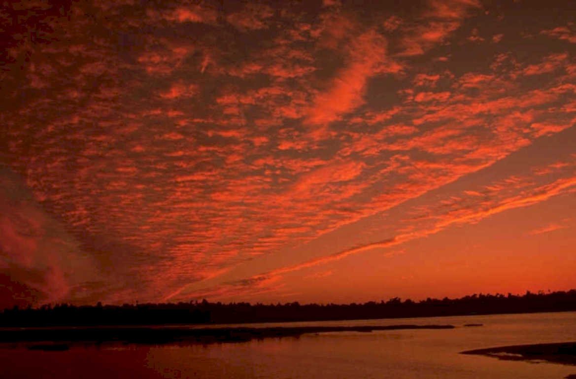 sunset reflection river 1980s 1990s A4 Photo Print