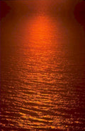 sunset reflections ocean 1980s 1990s A4 Photo Print
