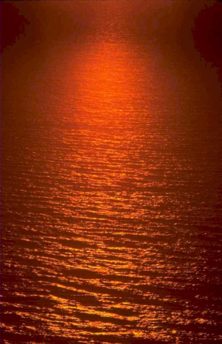 sunset reflections ocean 1980s 1990s A4 Photo Print