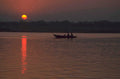 sunset river boat 2 1980s 1990s A4 Photo Print