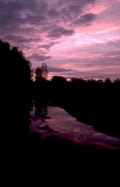 sunset river reflection 1 Vintage A4 Photo Print