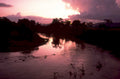 sunset river reflection 1980s 1990s A4 Photo Print