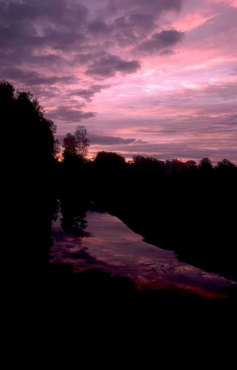 sunset river reflection 2 Vintage A4 Photo Print