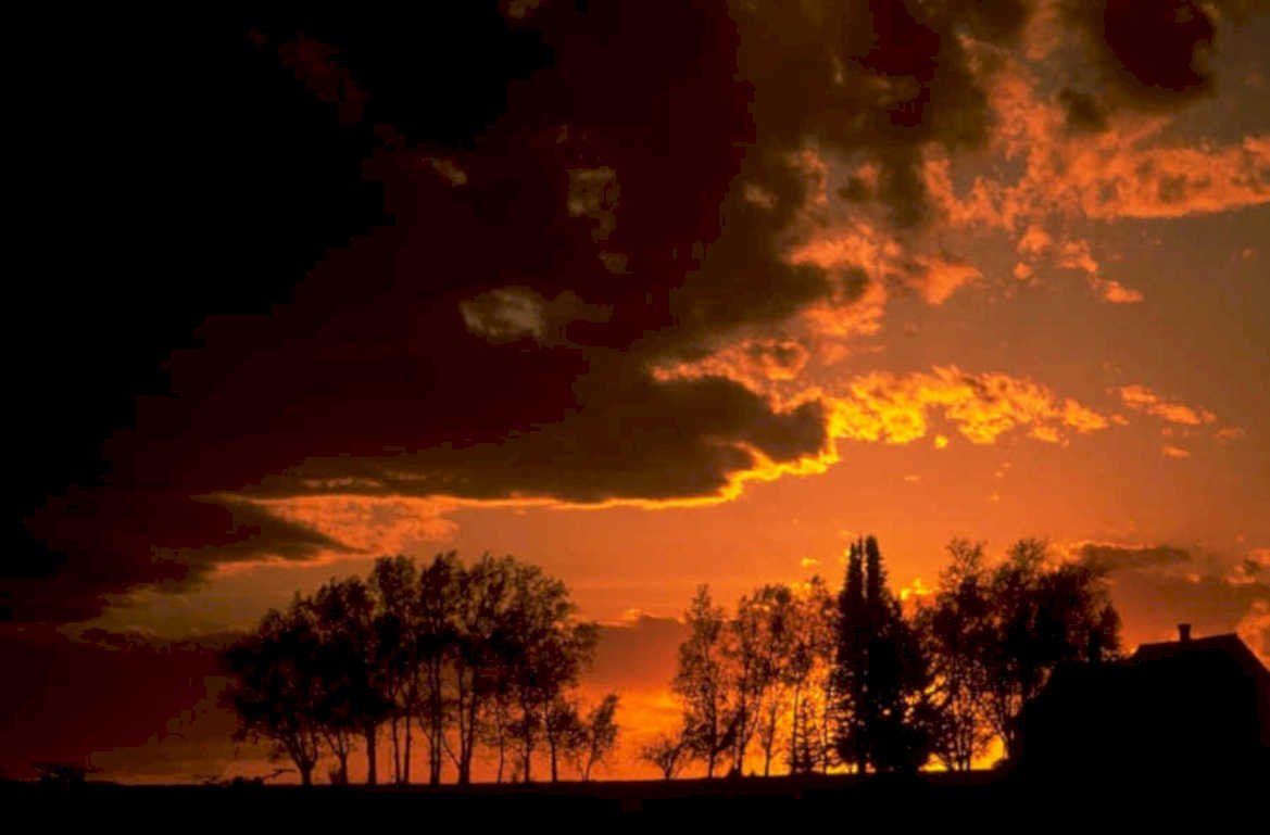 sunset rural landscape 1980s 1990s A4 Photo Print