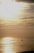 sunset sail boat Vintage A4 Photo Print