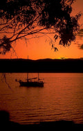 sunset sailboat galilee 1980s 1990s A4 Photo Print