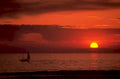 sunset sailboat horizon 1980s 1990s A4 Photo Print