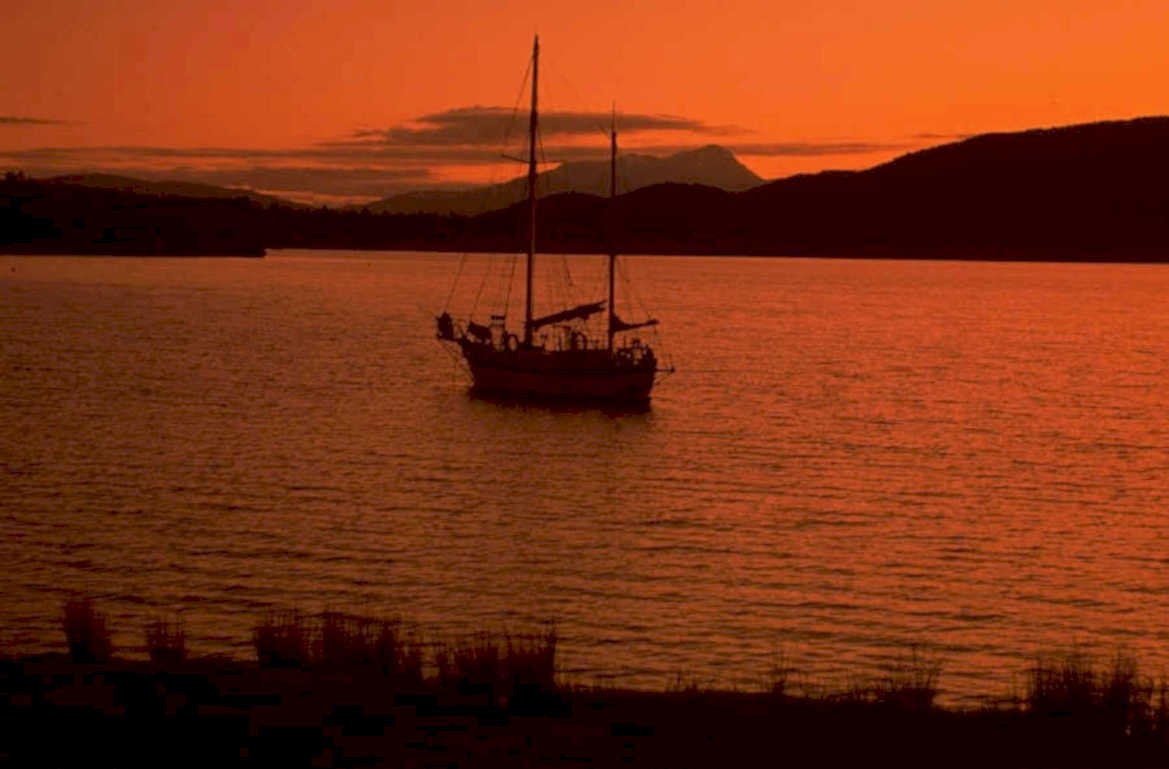 sunset sailboat lake 1980s 1990s A4 Photo Print 42