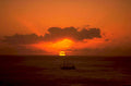 sunset sailboat ocean 1980s 1990s A4 Photo Print
