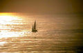 sunset sailboat ocean Vintage A4 Photo Print