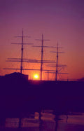 sunset sailboat silhouette 1 Vintage A4 Photo Print