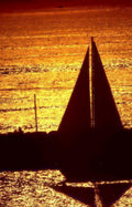 sunset sailboat silhouette 3 Vintage A4 Photo Print