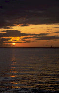 sunset sailboat water 1980s 1990s A4 Photo Print