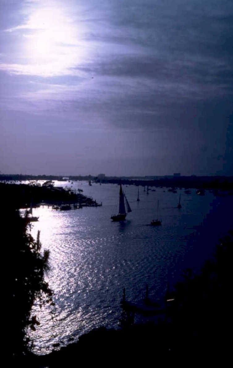 sunset sailboats chesapeake 1980s 1990s A4 Photo Print