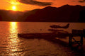 sunset seaplane alaska 1980s 1990s A4 Photo Print