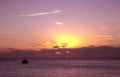 sunset seascape boat Vintage A4 Photo Print