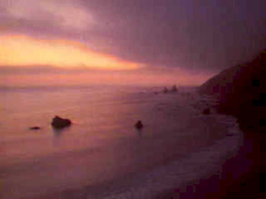 sunset seascape rocks1980s 1990s A4 Photo Print