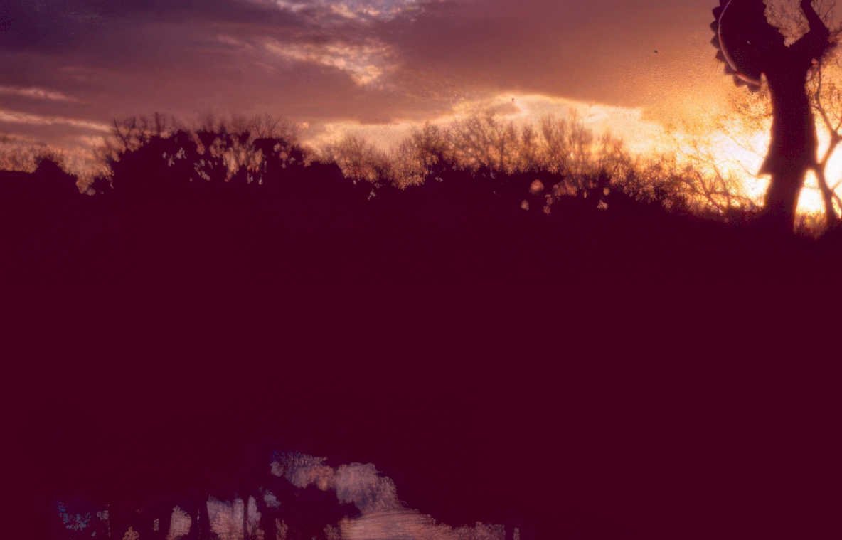 sunset silhouette landscape Vintage A4 Photo Print