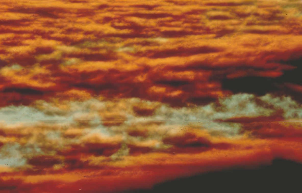 sunset sky clouds Vintage A4 Photo Print