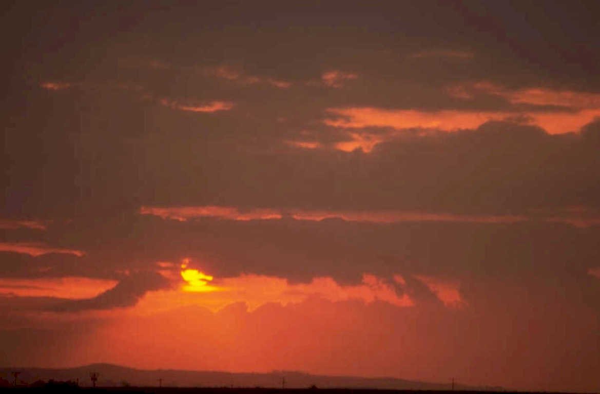 sunset sky hills 1 1980s 1990s A4 Photo Print