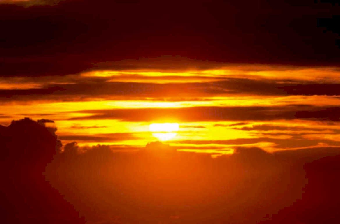 sunset sky orange 1980s 1990s A4 Photo Print