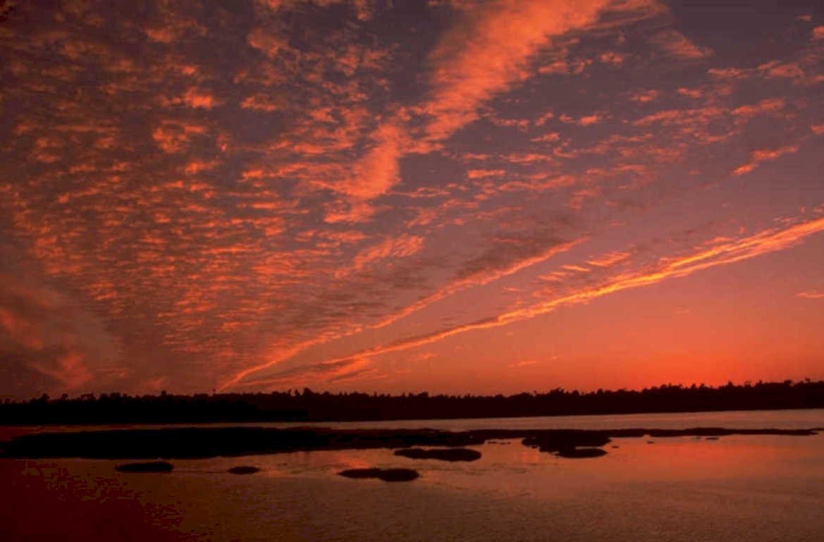 sunset sky reflection 1980s 1990s A4 Photo Print