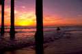 sunset surf silhouetted 1980s 1990s A4 Photo Print
