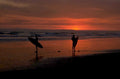 sunset surfers beach 1980s 1990s A4 Photo Print
