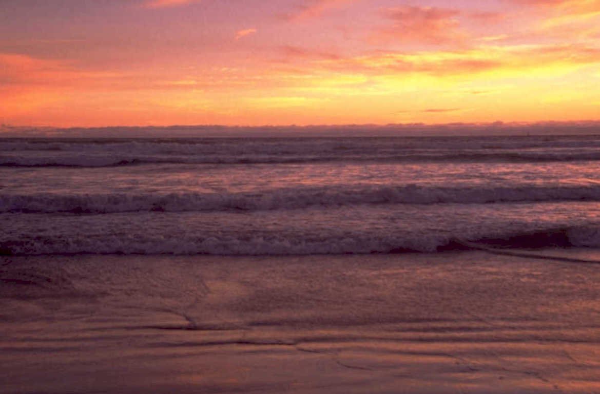 sunset waves california 1980s 1990s A4 Photo Print