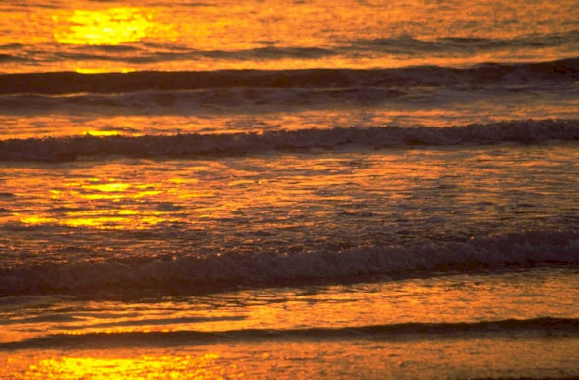 sunset waves ocean 1980s 1990s A4 Photo Print