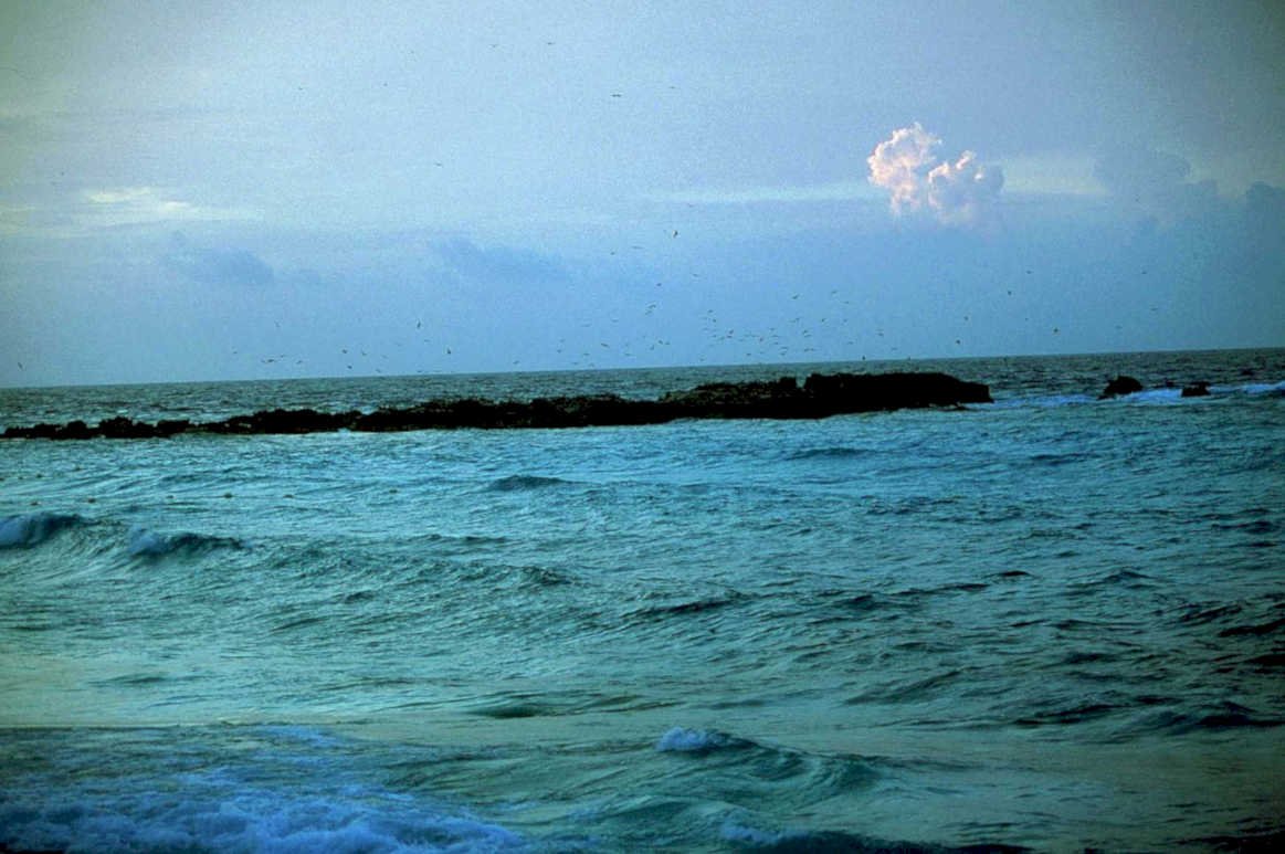 sunset waves rocks1980s 1990s A4 Photo Print