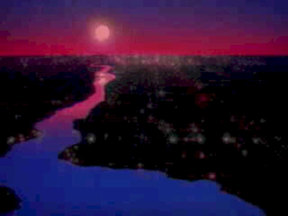 sunsetrivercity1980s 1990s A4 Photo Print