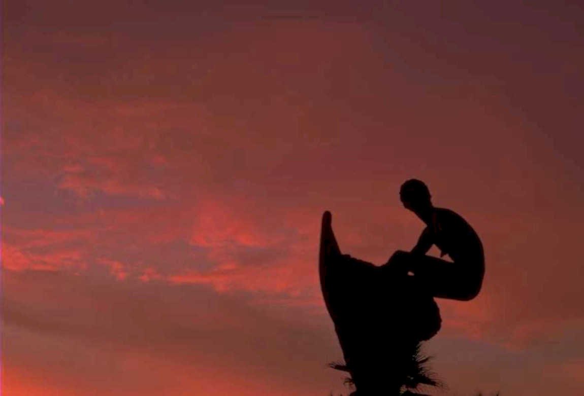 surfboard sunset silhouette 1980s 1990s A4 Photo Print