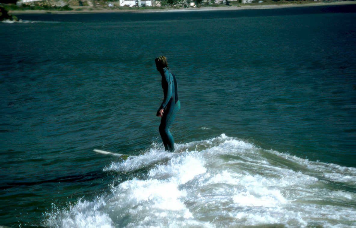surfing wave coast Vintage A4 Photo Print