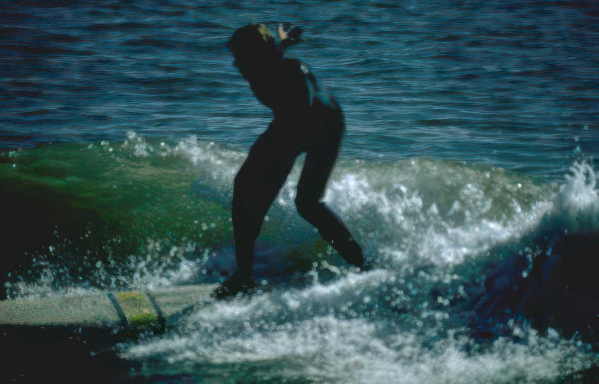 surfing wave ocean Vintage A4 Photo Print
